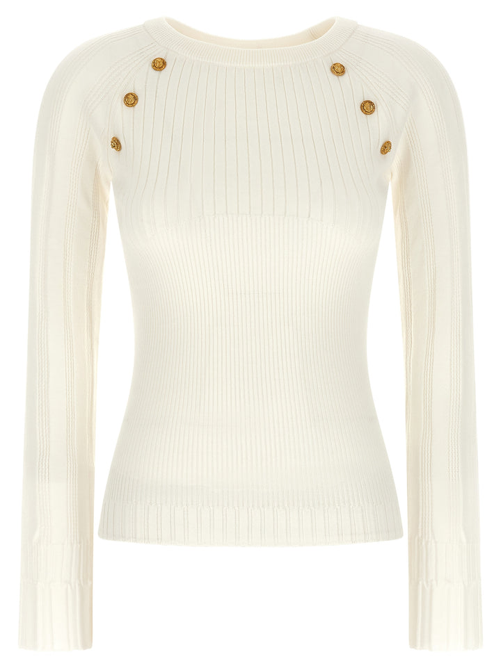 Balmain 3 Buttons Sweater Sweaters and Cardigans - White | 82135e22a17b20e3cc8346b718f44b7847e2d7c3