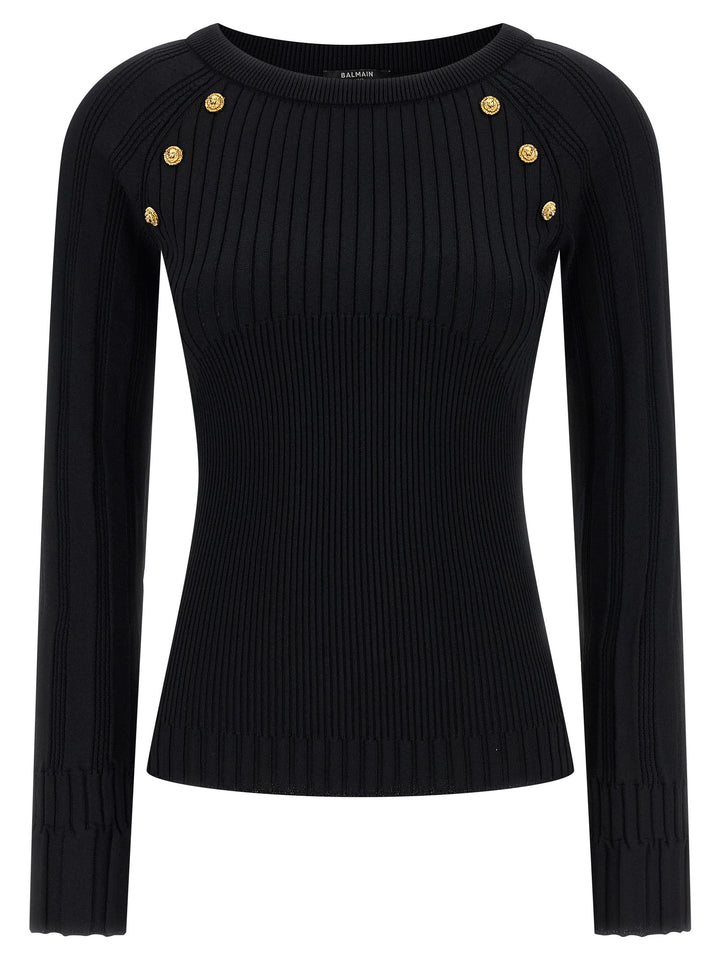 Balmain 3 Buttons Sweater Sweaters and Cardigans - Black | 2ee768246591ae71366a5e5e9169a6307b859ae6