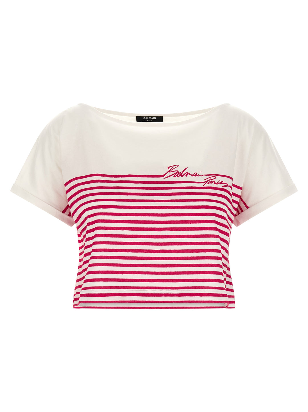 Balmain Marinière T-shirt - Fuchsia | b06f962258aff44b30806fe57596d4a271edfd75