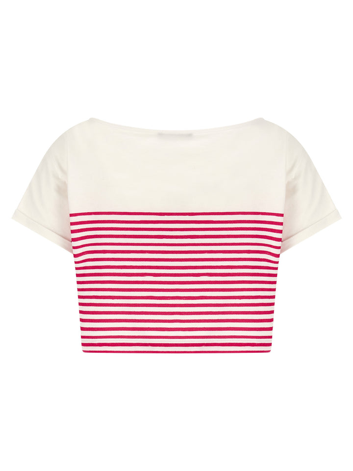Balmain Marinière T-shirt - Fuchsia | 50688b47c4fdeebe1f6f672ee3ff32d7d246f7fd