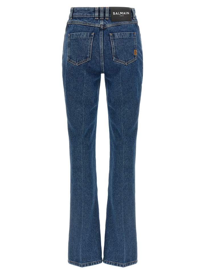Balmain Embroidery Jeans - Blue | 588e0476ebbb537a64ef6754ade8876ee2178fc8