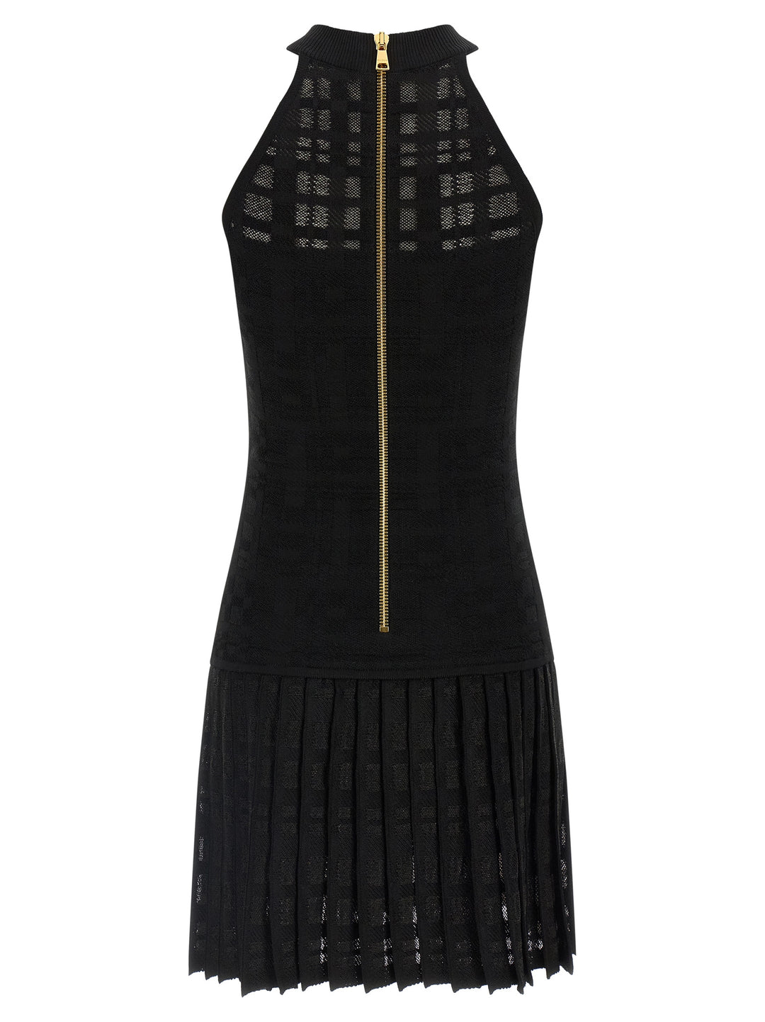 Balmain Tartan Knit Dress Dresses - Black | 6b4c8c029c0e6333ccbdce120650478dbdfb0a8b