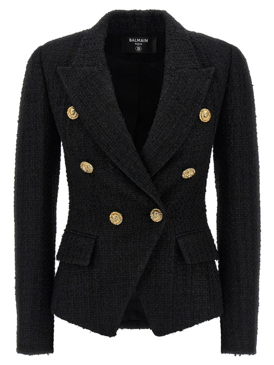 Tweed Blazer Blazers Black