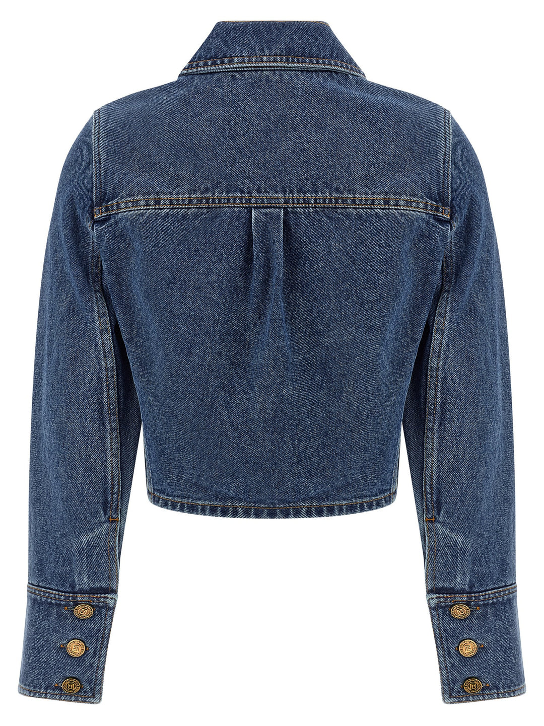 Balmain Denim Jacket Puffer Jackets - Blue | 59bf141d40091f1472db910f6a49bbc07aa67566