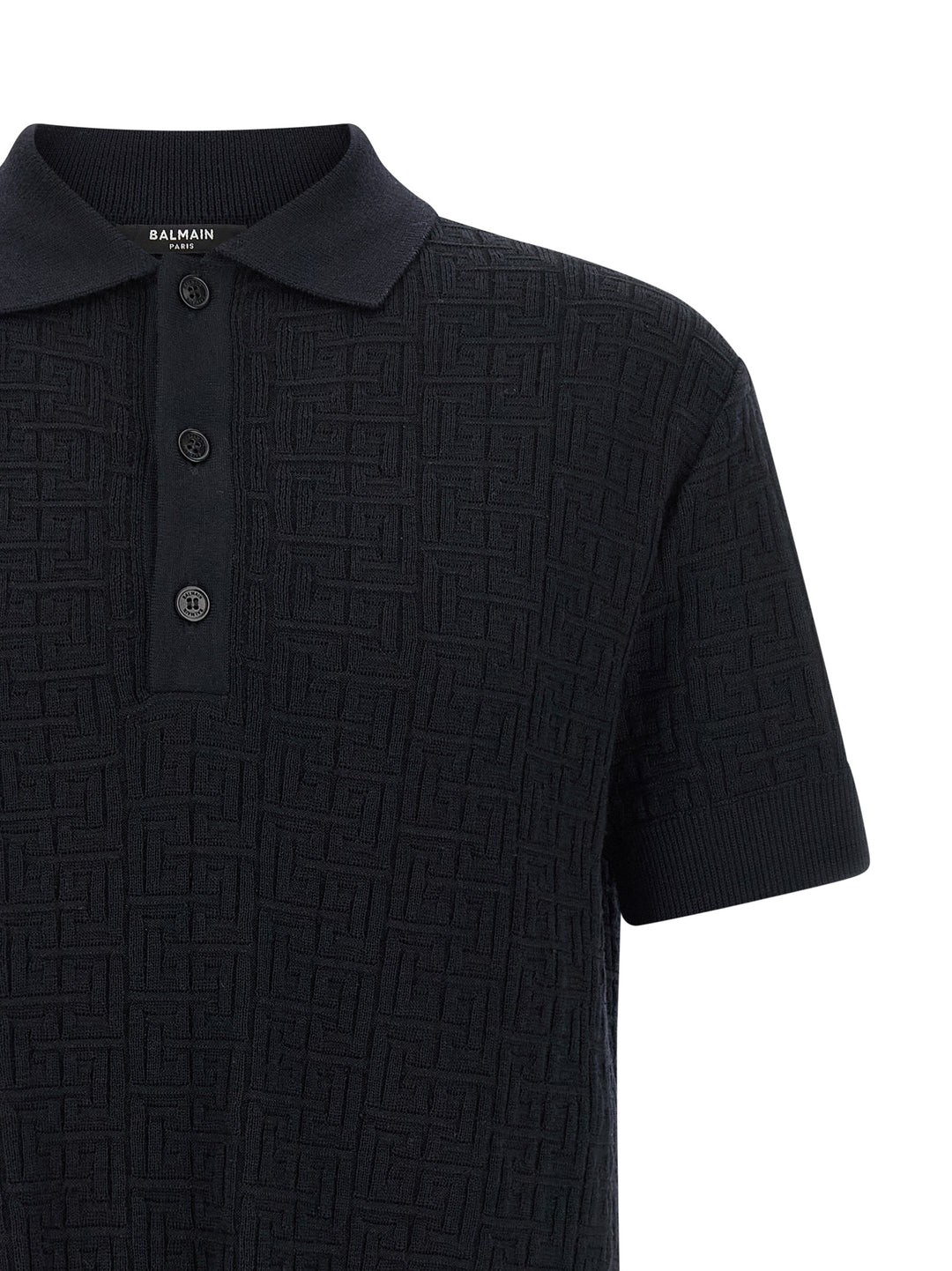 Balmain Monogram Polo - Blue | b7713e5f8a9b8f0fce7f9d759f5309b734ce0984
