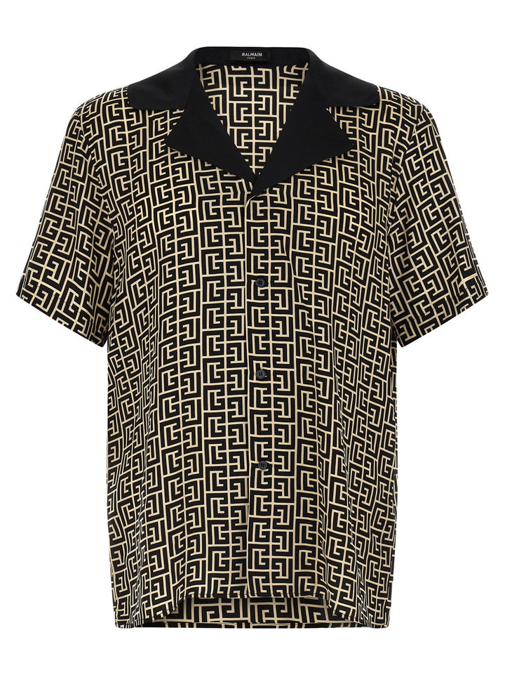 Balmain Monogram Shirt Shirt and Blouse - White/Black | 3660fcee509bd52829c200efe6b948d4fe03d224