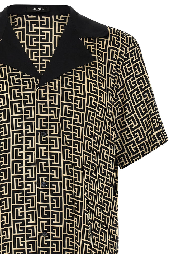 Balmain Monogram Shirt Shirt and Blouse - White/Black | 73b942b2ee9610849c26f7d0c276f48f93da58d8