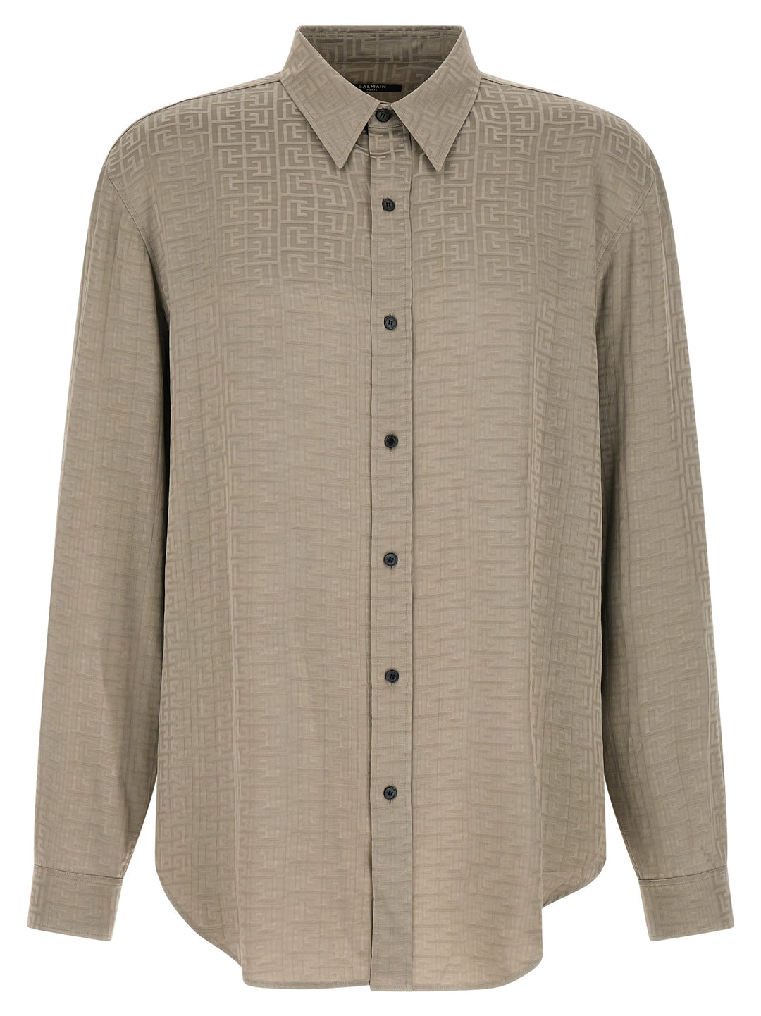 Balmain Jacquard Monogram Shirt Shirt and Blouse - Gray | 212abd240bb40463b96e437e3d28302ffc3be794