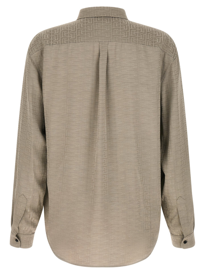 Balmain Jacquard Monogram Shirt Shirt and Blouse - Gray | 84fcec9d520df14998c12aca87234e093a457304