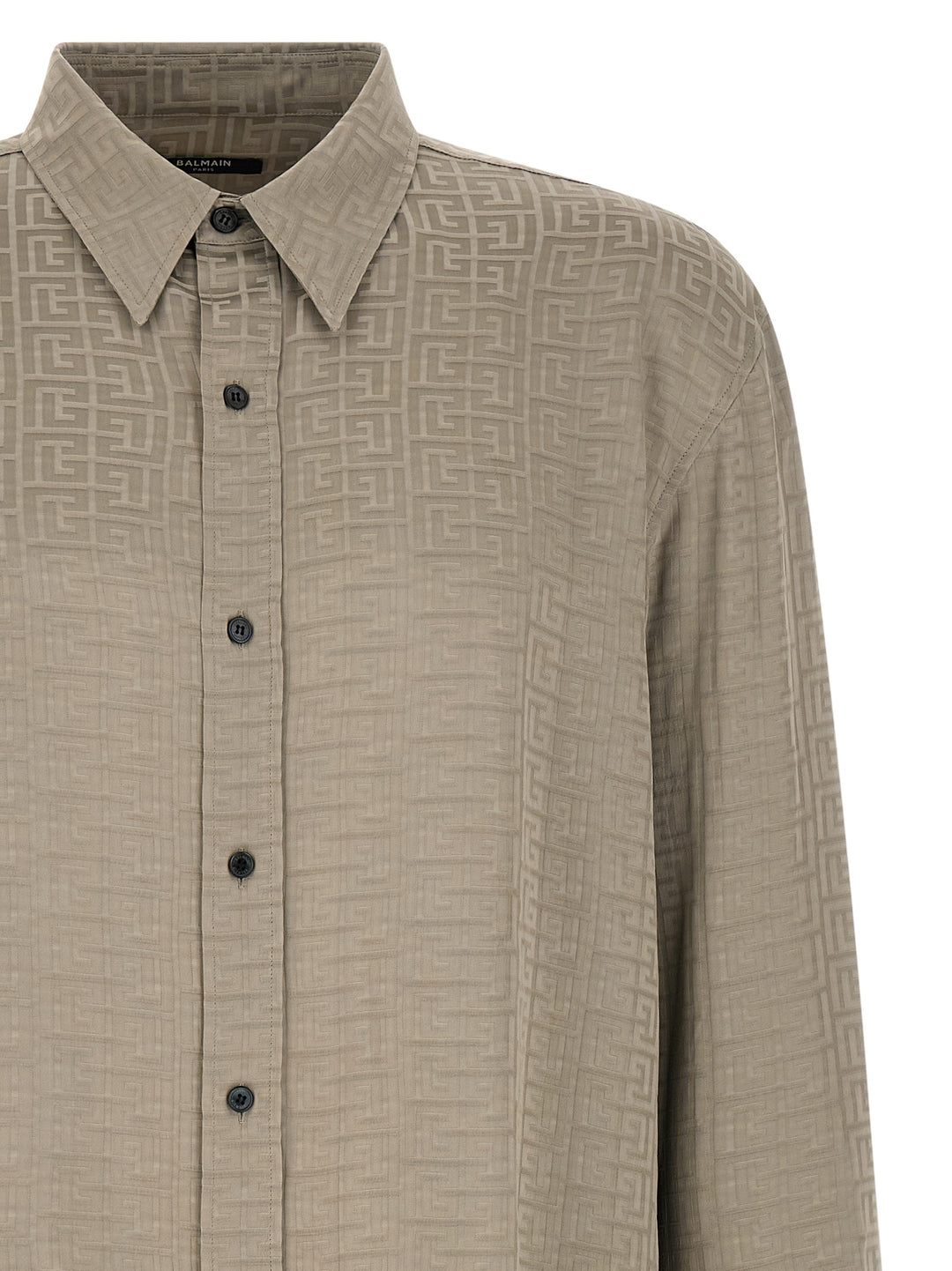 Balmain Jacquard Monogram Shirt Shirt and Blouse - Gray | dd1360f56bc60a71d22343a3e668d708aa2aa872
