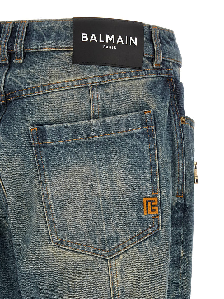 Balmain Biker Jeans - Blue | b47d6868c087f02b464c7203618aeffc709eb1cc