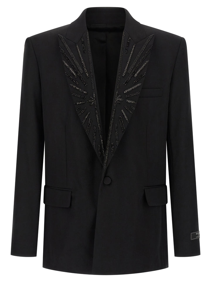 Balmain Crystal Blazer - Black | e83cd1abeba6a18240fc3ae3f253f7c35c0e31d0