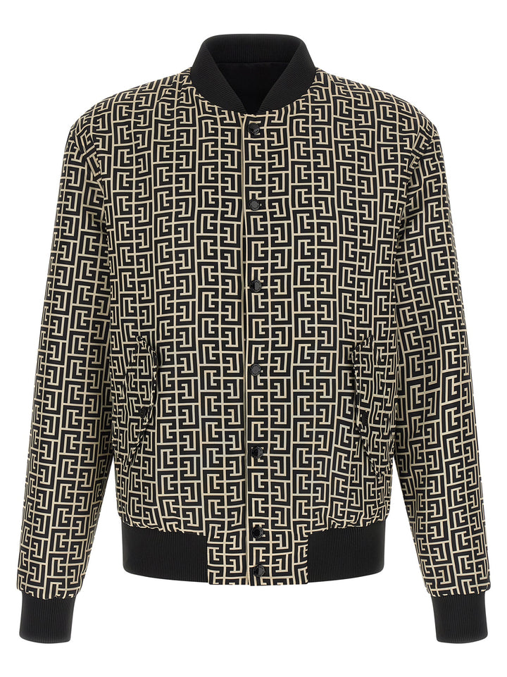 Balmain Monogram Puffer Jackets - Black | fd58e0880ff502d1f1e3ac4c400827cebadd3545