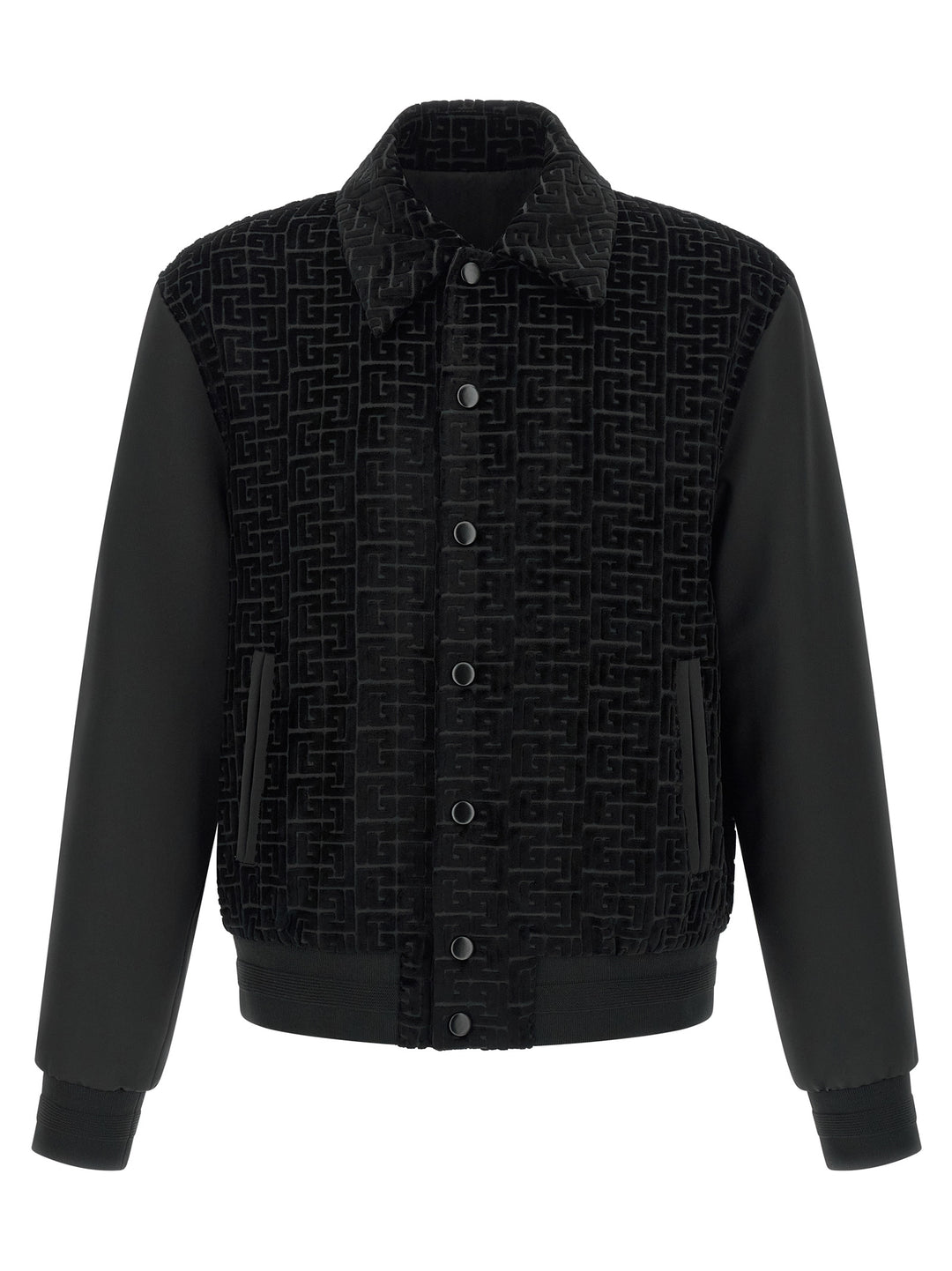 Balmain Velvet Bomber Jacket Puffer Jackets - Black | 050c6ebec129130d82e80a8ee7cd5796f61a04f9