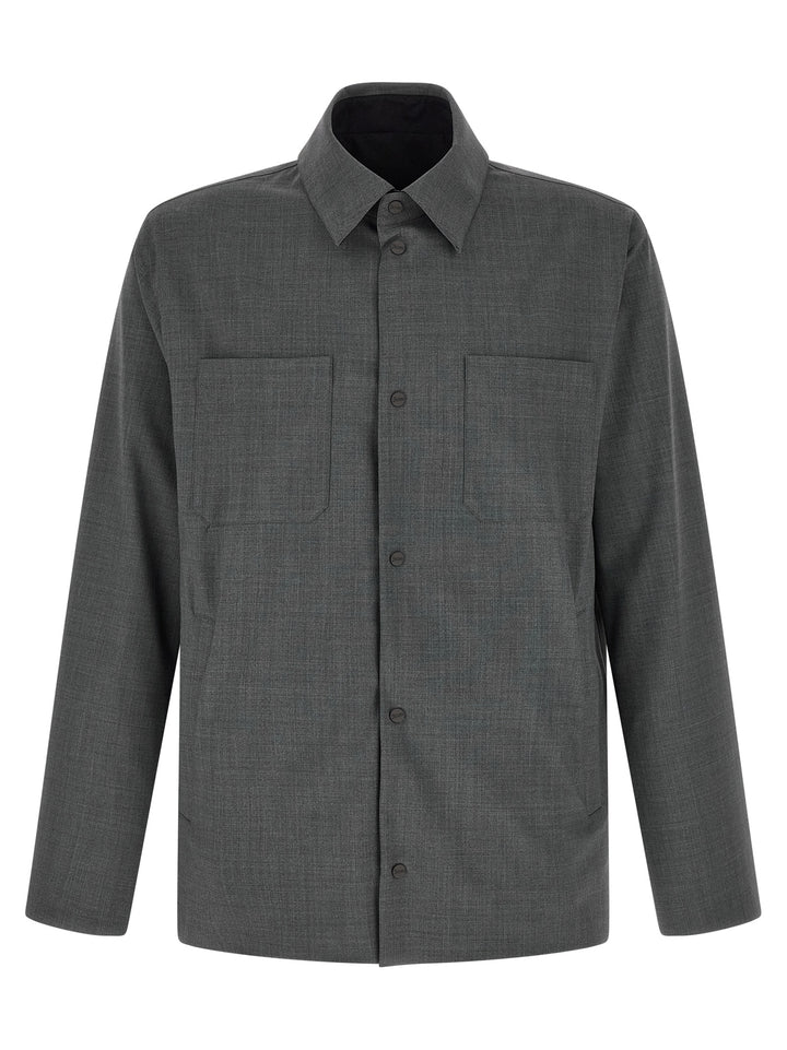 Herno Reversible Overshirt Puffer Jackets - Gray | af5a483a6d28bcb82f00981820a67806c5727b1f