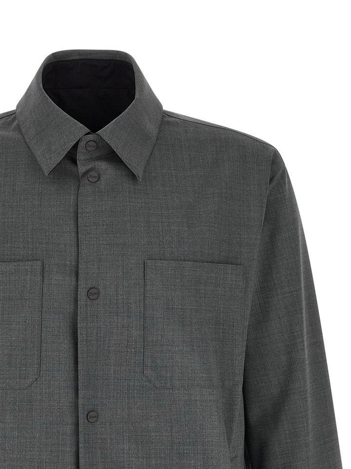 Herno Reversible Overshirt Puffer Jackets - Gray | f02e45151546bc622a338b85835a7d08648949d2