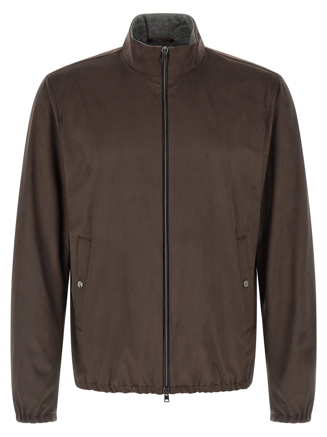 Herno Suede Effect Jacket Puffer Jackets - Brown | a224e978136f290bd057b496bc48fcd245c0bb60