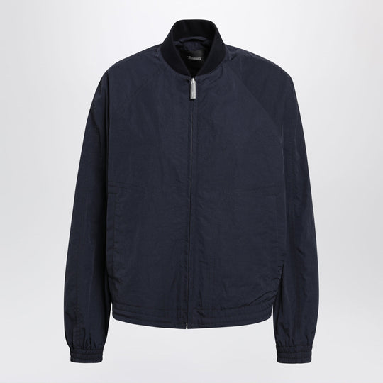 Blue Zip-Up Nylon Jacket
