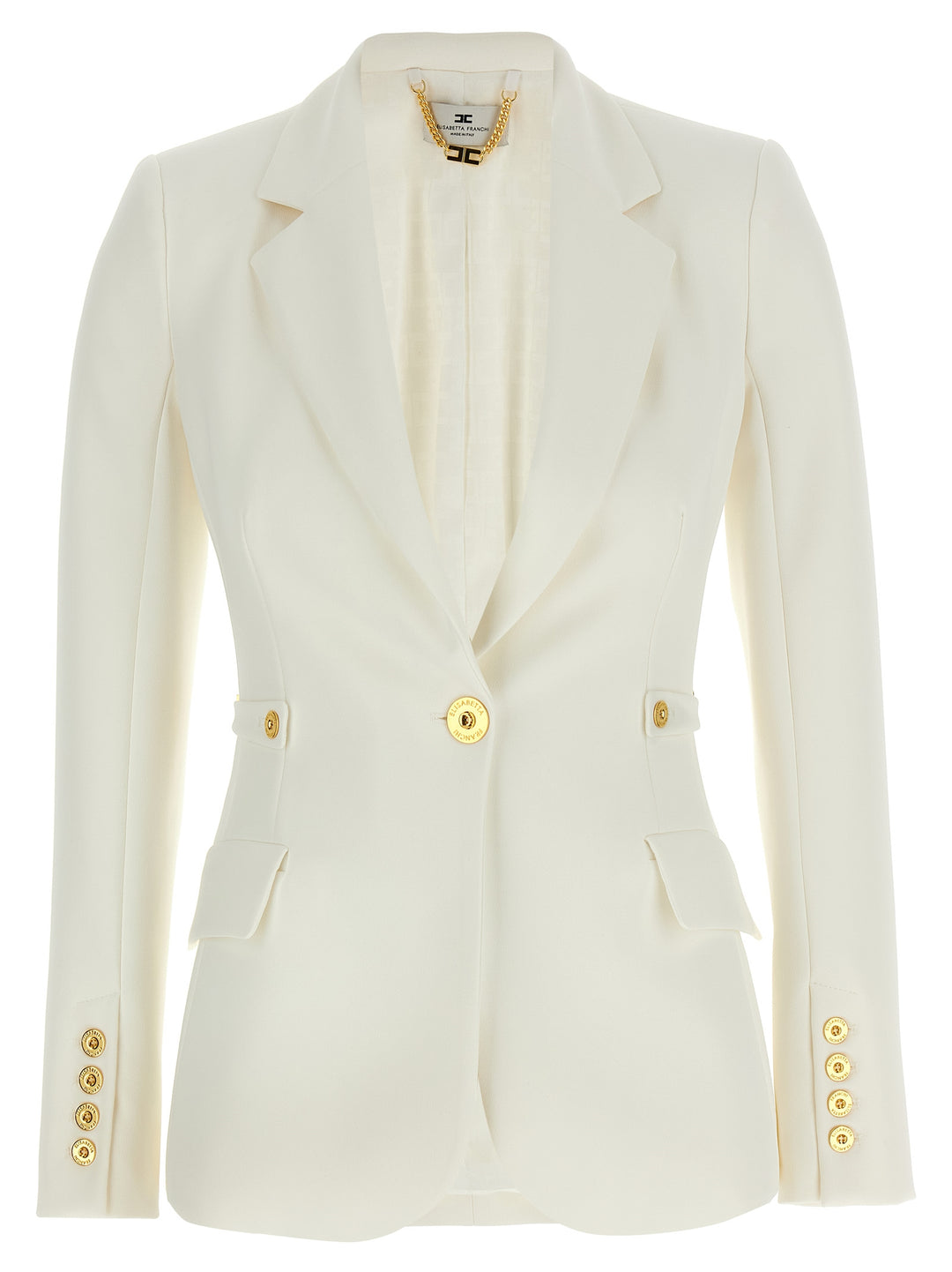 Elisabetta Franchi Jewel Strap Blazer BlazerS - White | fa3491fa5d11fc7841ba68311f7b41d0a245136d
