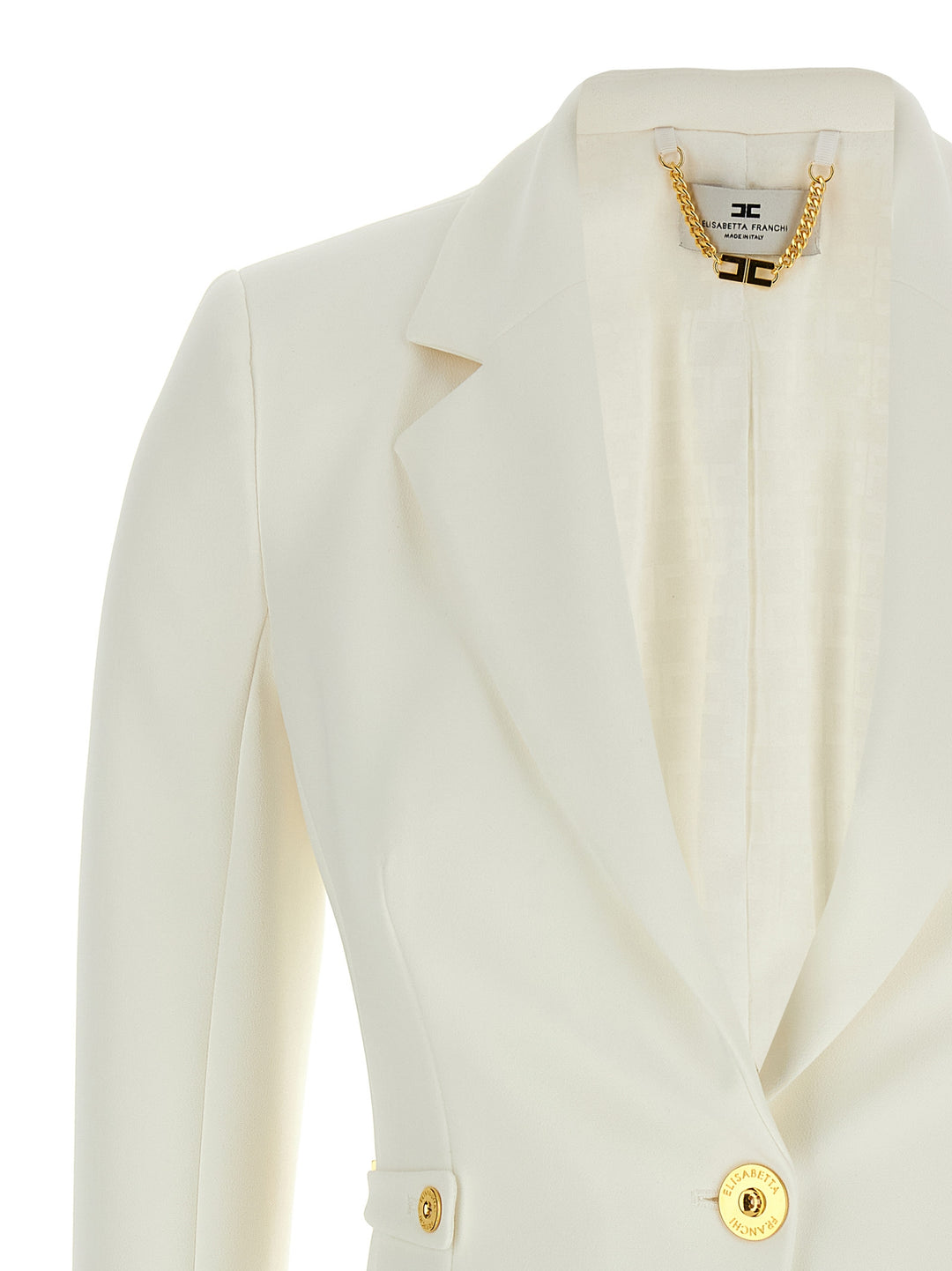 Elisabetta Franchi Jewel Strap Blazer BlazerS - White | c143a5f2e5074cc0c6a2b19cebc705f83fef8722