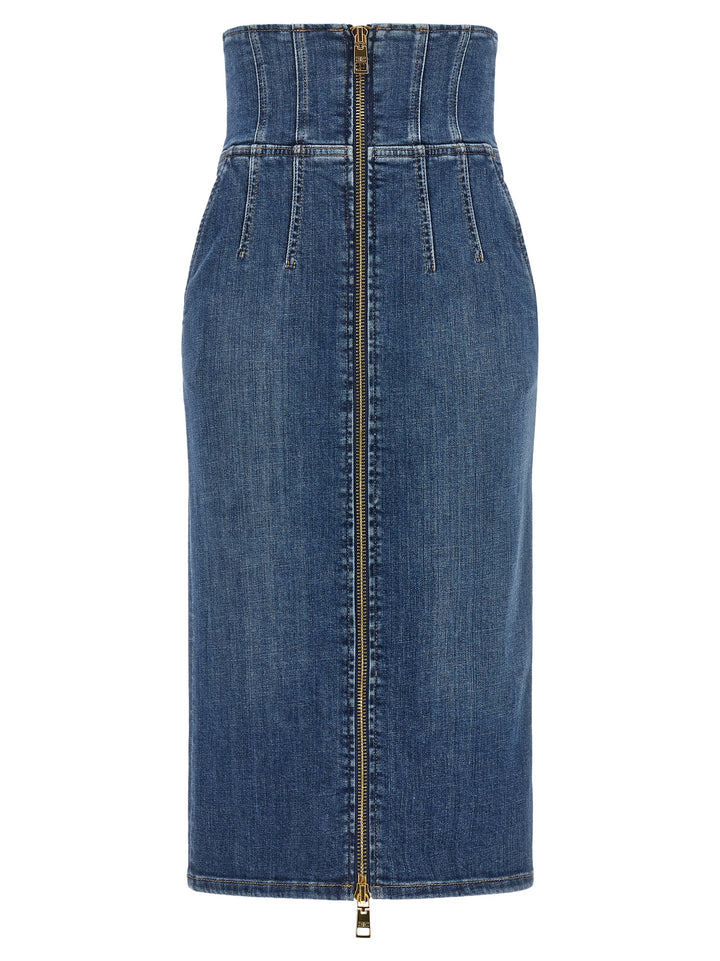 Elisabetta Franchi Denim Skirt Skirts - Blue | 956daef85d4da4affa361b15cb61f5b40d1361e4