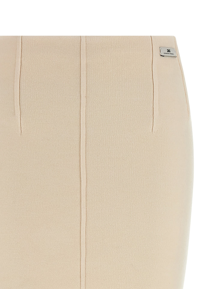 Elisabetta Franchi Fabric Stitch Wool Skirt Skirts - White | e889eb29a8a8ffed97e3f4f357b32cf46f86a264