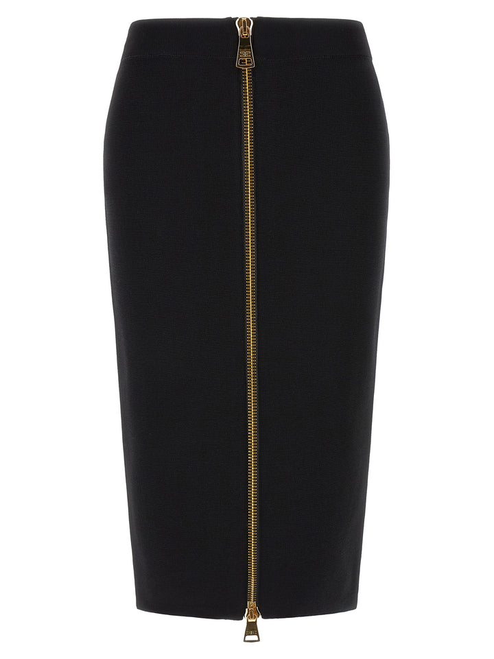 Elisabetta Franchi Zip Skirt Skirts - Black | c463c2de0a750ca31396822684277a357f46fbd9