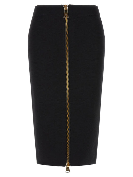 Zip Skirt Skirts Black