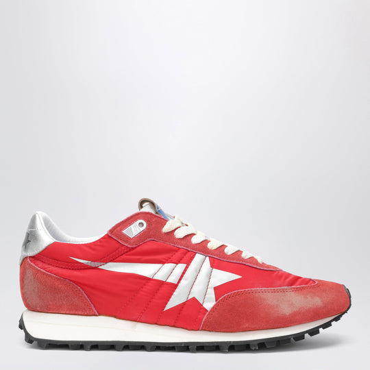 Red/Silver Marathon Sneakers In Nylon And Suede