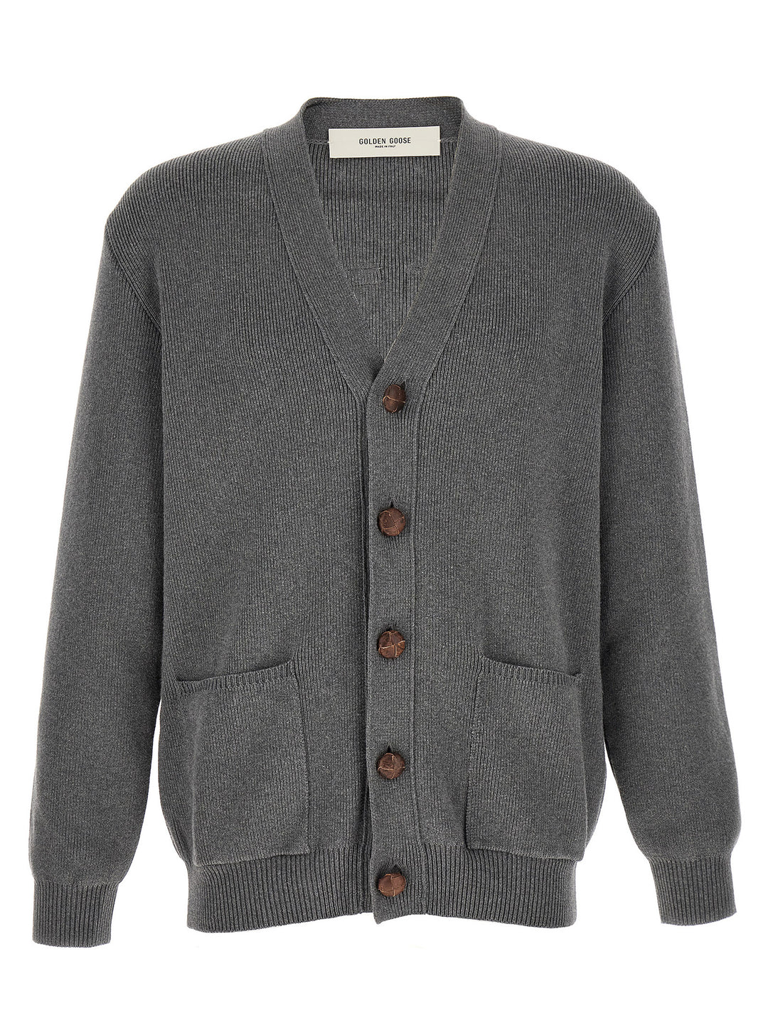 Golden Goose Logo Cardigan Sweaters and Cardigans - Gray | f41ed7a34b3bdd4dac4f54d97316b1c74cb381f1
