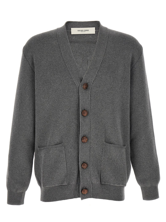 Logo Cardigan Sweaters And Cardigans Gray