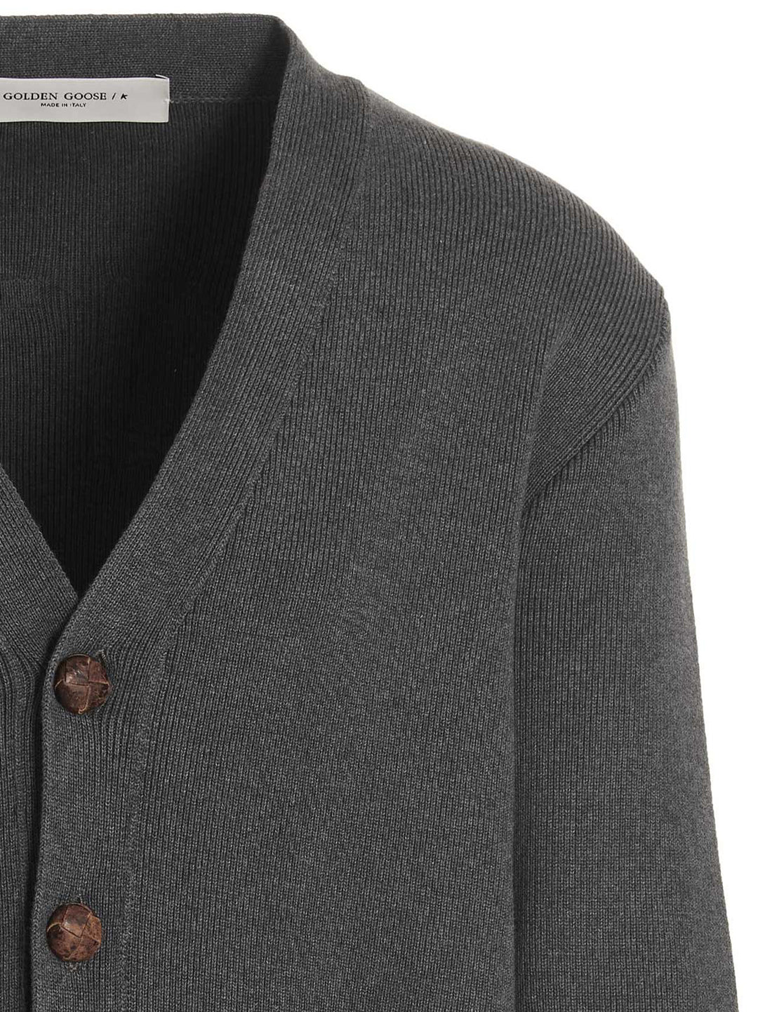 Golden Goose Logo Cardigan Sweaters and Cardigans - Gray | f5ed5de7c55cef2ba50a44285ba80a24c3a1a710