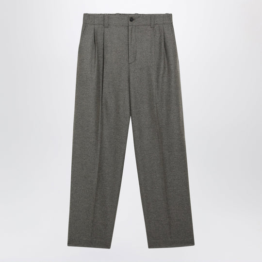 Isiah Grey Virgin Wool Flannel Jogger Trousers
