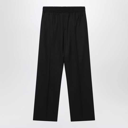 Straight-Leg Trousers In Cotton-Wool Blend, Dark Blue