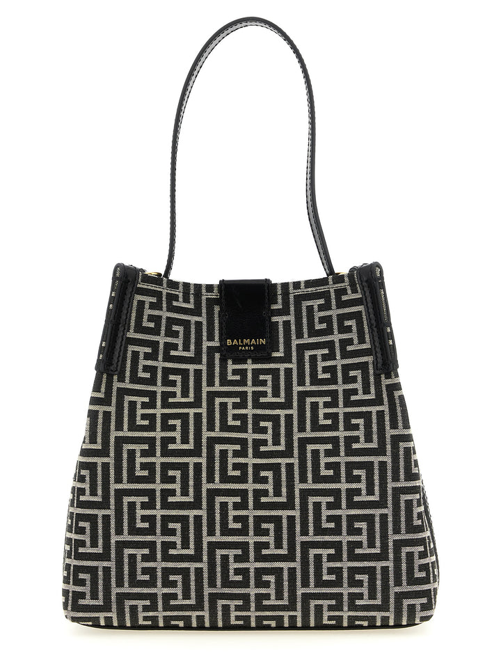 Balmain Release Shoulder Bags - White/Black | 92d491e00e373dcc524112f4529bb6d0afabf31e