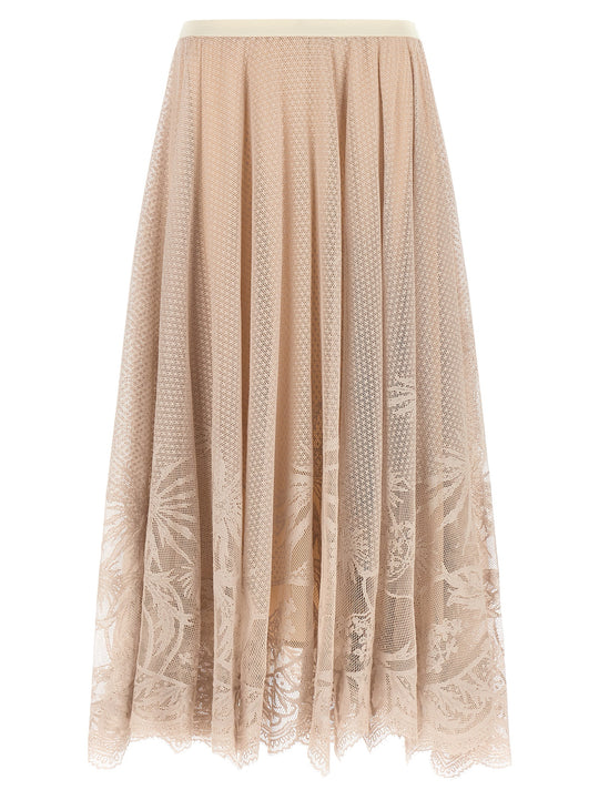 Jacquard Lace Skirt Skirts Pink
