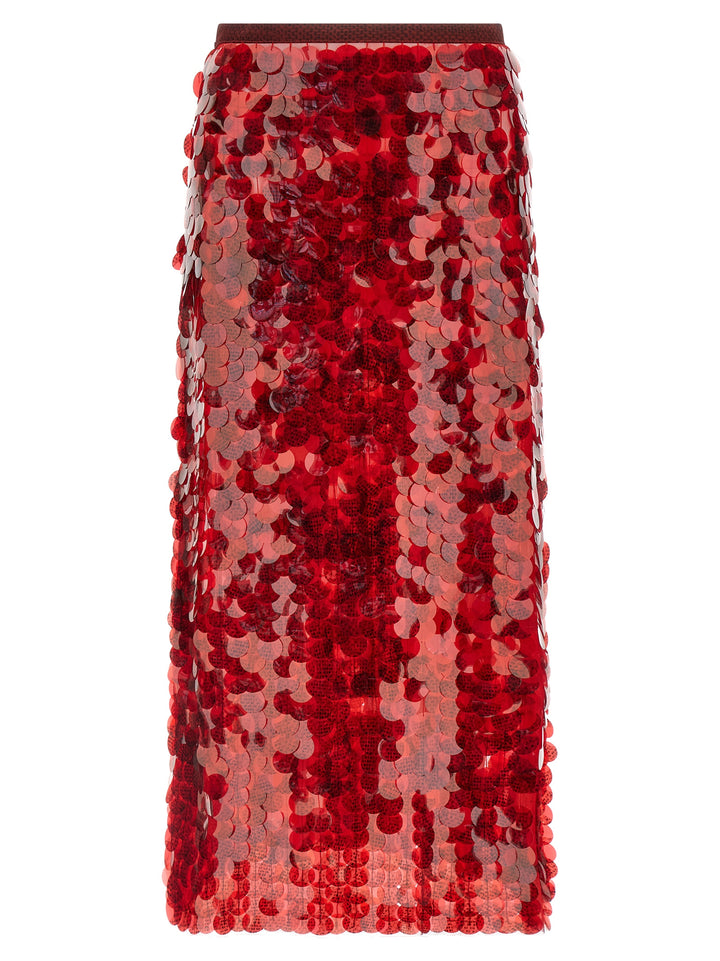 Fabiana Filippi Sequin Skirt Skirts - Red | c7545f2307198244b4820ba44119e2efe68336ef