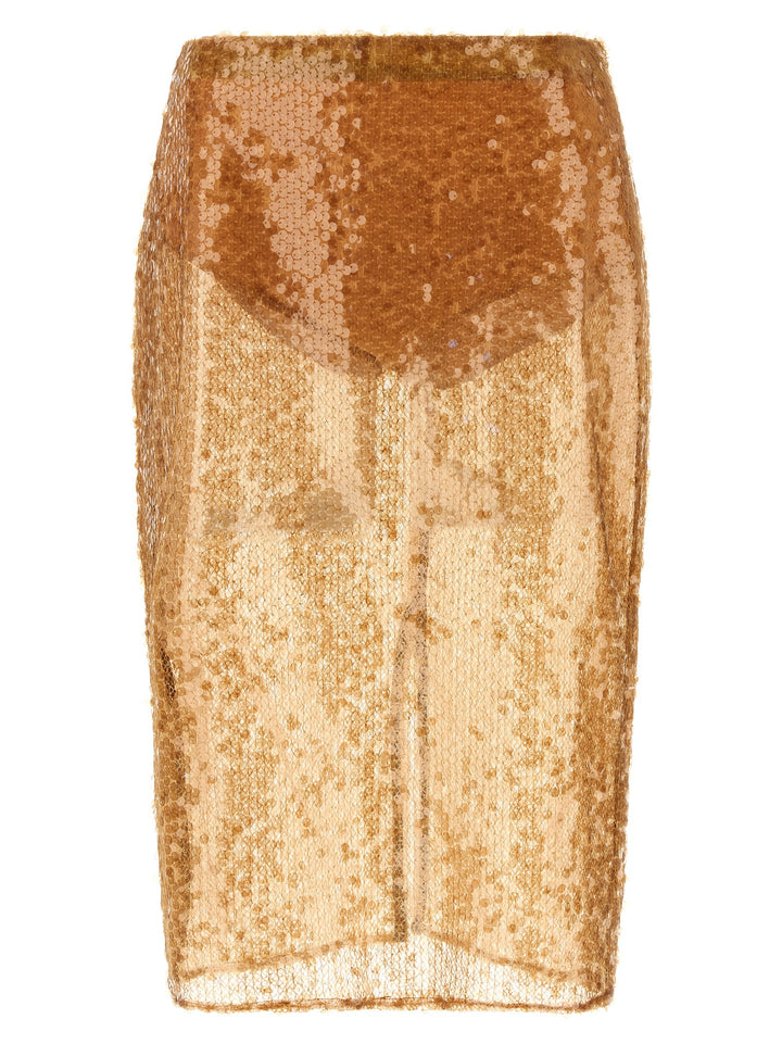 Elisabetta Franchi Sequin Skirt Skirts - Beige | 985d5619e633ea0e2e9b7ed532a4a2dd7da50dd4