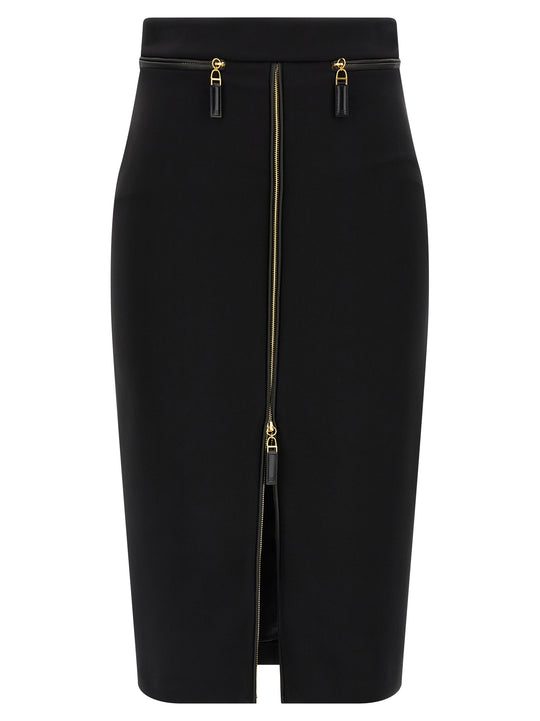 Zip Skirt Skirts Black