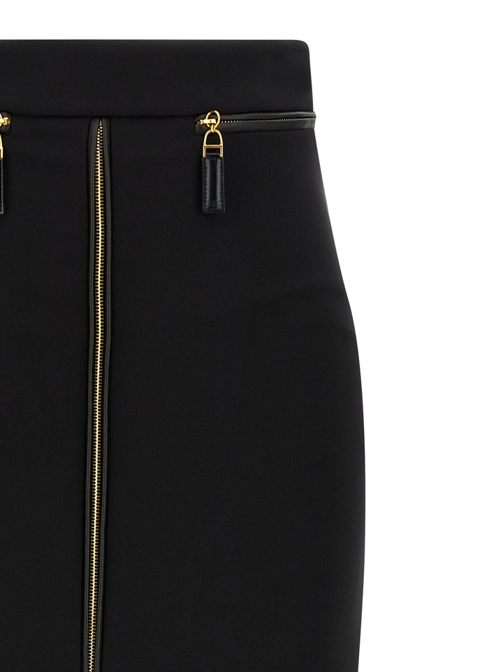 Elisabetta Franchi Zip Skirt Skirts - Black | 5055815aae61d4762715f6b551551a89bb93fe04