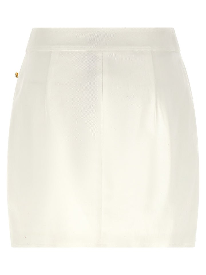 Elisabetta Franchi Jewel Button Skirt Skirts - White | 5f4901523d39b0667f287c5c2df2af13810630e9