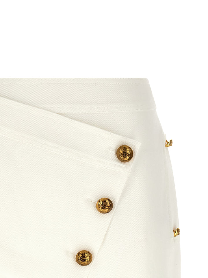 Elisabetta Franchi Jewel Button Skirt Skirts - White | a7cfead1f5955db9f4bd174a133e8e5756b3dd26