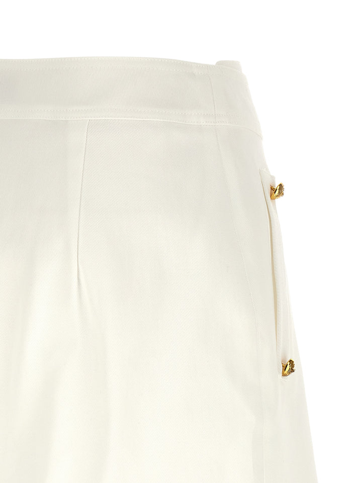 Elisabetta Franchi Jewel Button Skirt Skirts - White | 34af96a1db890d74cd2a95501229549220c9aea9