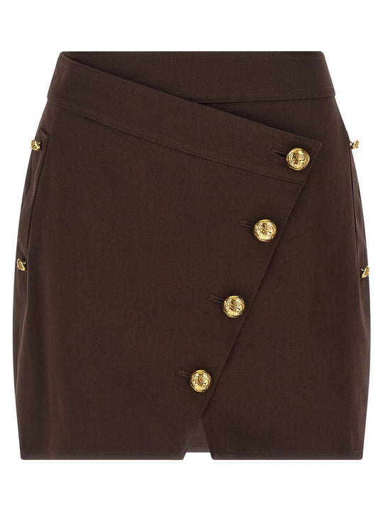 Jewel Button Skirt Skirts Brown