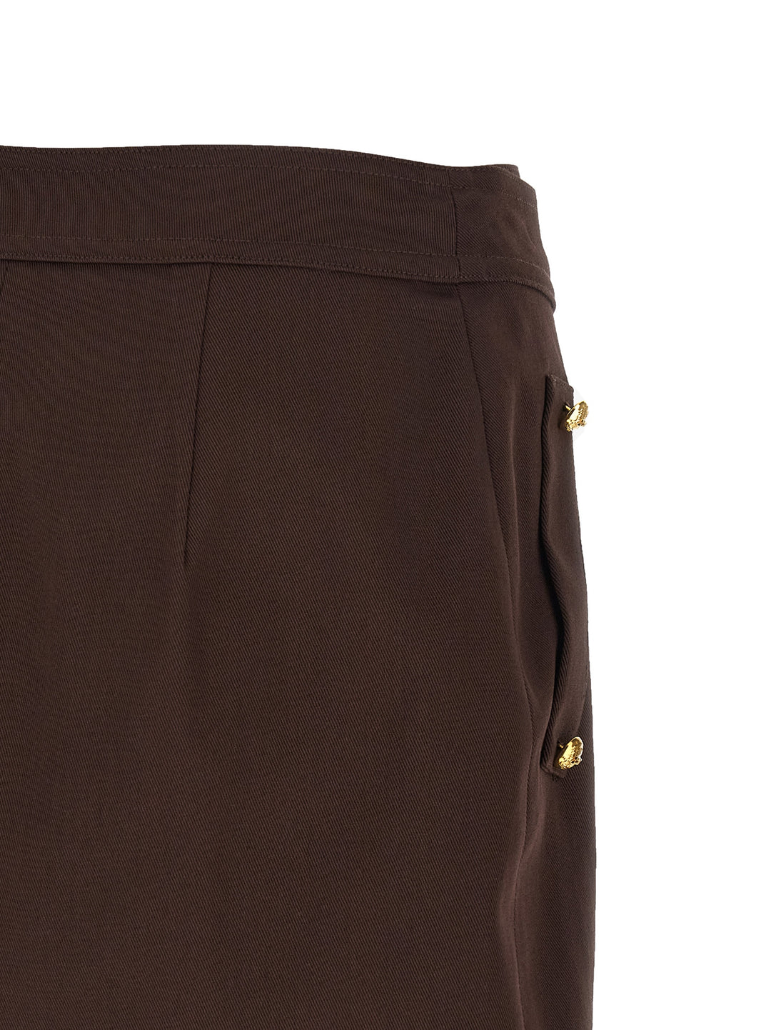 Elisabetta Franchi Jewel Button Skirt Skirts - Brown | 6fd6d11d85f0feef8d91c2e4cb595b536b1971fc