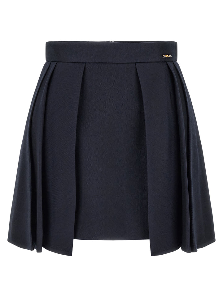 Elisabetta Franchi Fresh Wool Skirt Skirts - Blue | 593c7ca14c7ddaac440ad46353a2e3500284aa0e