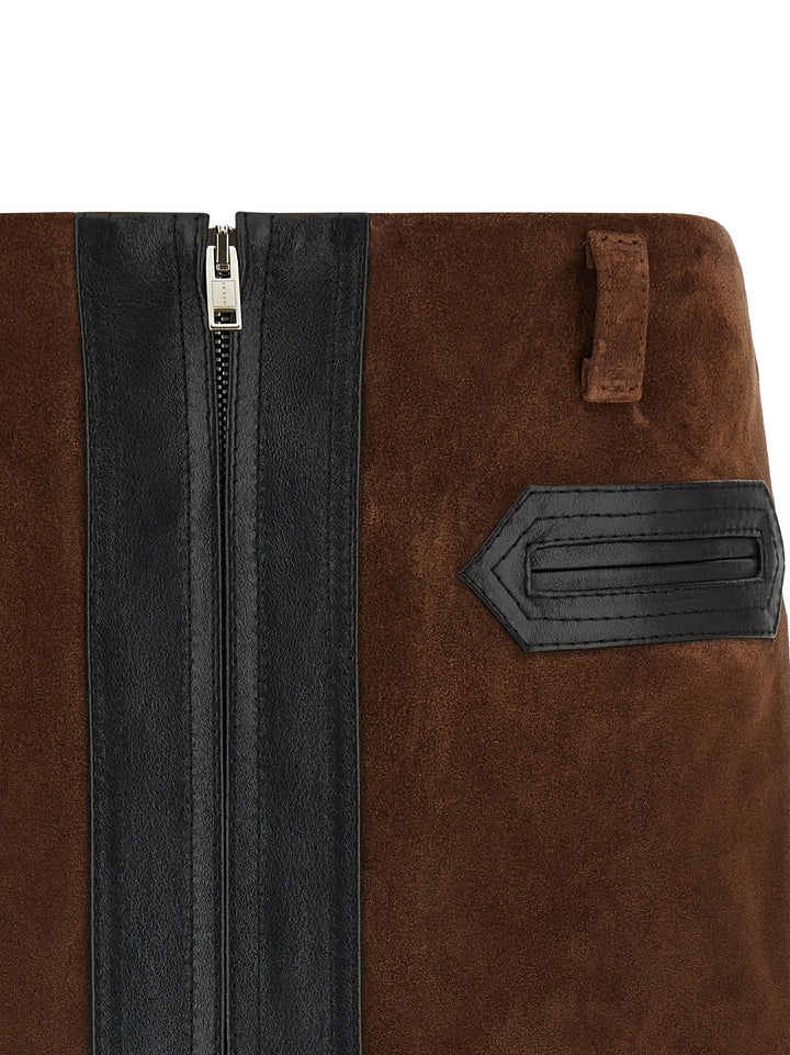 Marni Leather Skirt Skirts - Brown | 800b019b7bbd88d4528932dd6cb72d24bc8dd774
