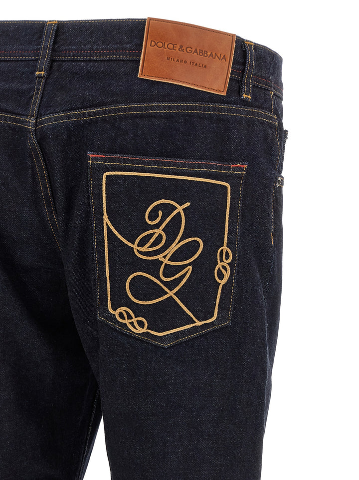 Dolce & Gabbana Dg Embroidery Jeans - Blue | 1400f29e245ec7ab54dbfa0e93e4c0155c24d515