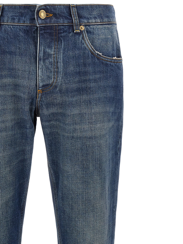 Dolce & Gabbana Logo Plaque Jeans - Blue | e05d0445f1f62bd703c274880359e01309878dac