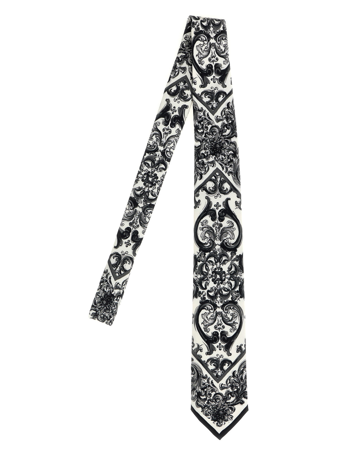 Dolce & Gabbana Maiolica Ties and Papillon - White/Black | fca137bcb519151f1602a1af48329b5969c20bee